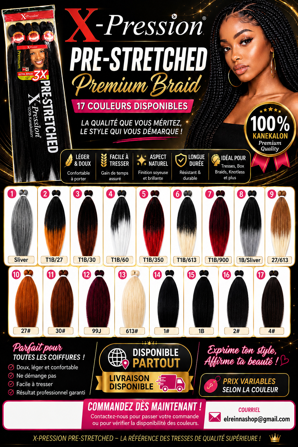 X-Pression Pre-Stretched 52 pouces – Qualité Premium